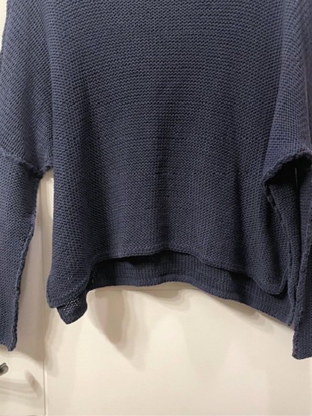 Wooden Ships Open Knit Sweater Navy Blue Small/Medium Coastal Beachy Nautical - Picture 4 of 13